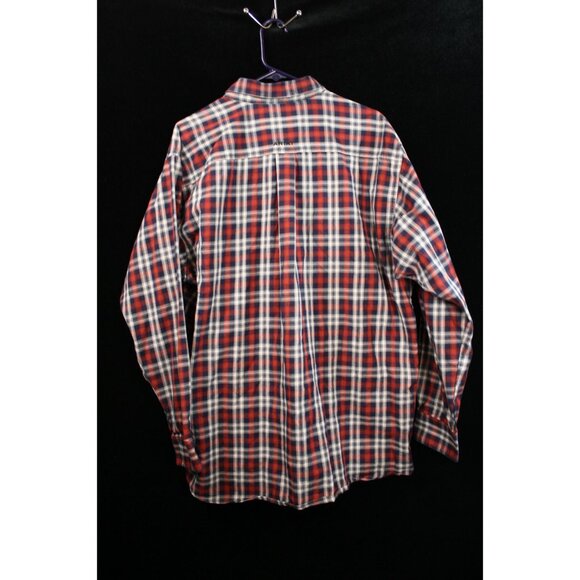 Ariat Pro Series Men's XL Plaid Button-Down Shirt Red/Navy/White Cotton Blend Lo - Picture 6 of 7
